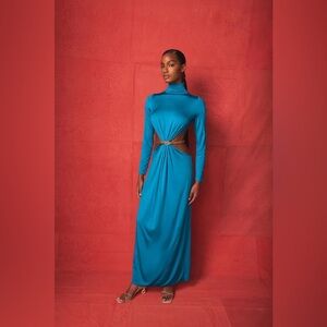 Cult Gaia Genevieve gown cyan blue L dress